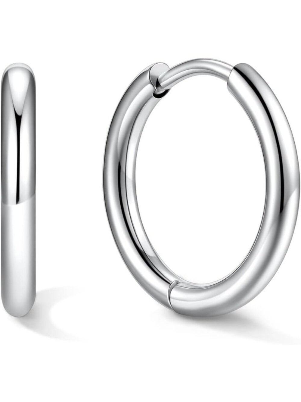 Lightweight Small Hoop Earrings 7-16mm, Stainless Steel Huggie Style for Women